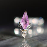 Afterglow – Amethyst & CZ Kite – 14K Gold Threadless End - piercing - zone.com