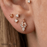 Afterglow – Citrine & CZ Kite – 14K Gold Threadless End - piercing - zone.com