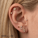 Afterglow – Citrine & CZ Kite – 14K Gold Threadless End - piercing - zone.com