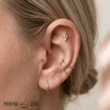 Afterglow – Citrine & CZ Kite – 14K Gold Threadless End - piercing - zone.com