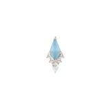 Afterglow – Sandblasted Swiss Blue Topaz – 14K Gold Threadless End - piercing - zone.com