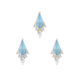 Afterglow – Sandblasted Swiss Blue Topaz – 14K Gold Threadless End - piercing - zone.com