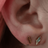 Afterglow – Swiss Blue Topaz & CZ Kite – 14K Gold Threadless End - piercing - zone.com