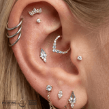 Afterglow – Swiss Blue Topaz & CZ Kite – 14K Gold Threadless End - piercing - zone.com