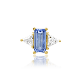 Ahadi – Tanzanite & CZ Duo – 14K Gold Threadless End - piercing - zone.com