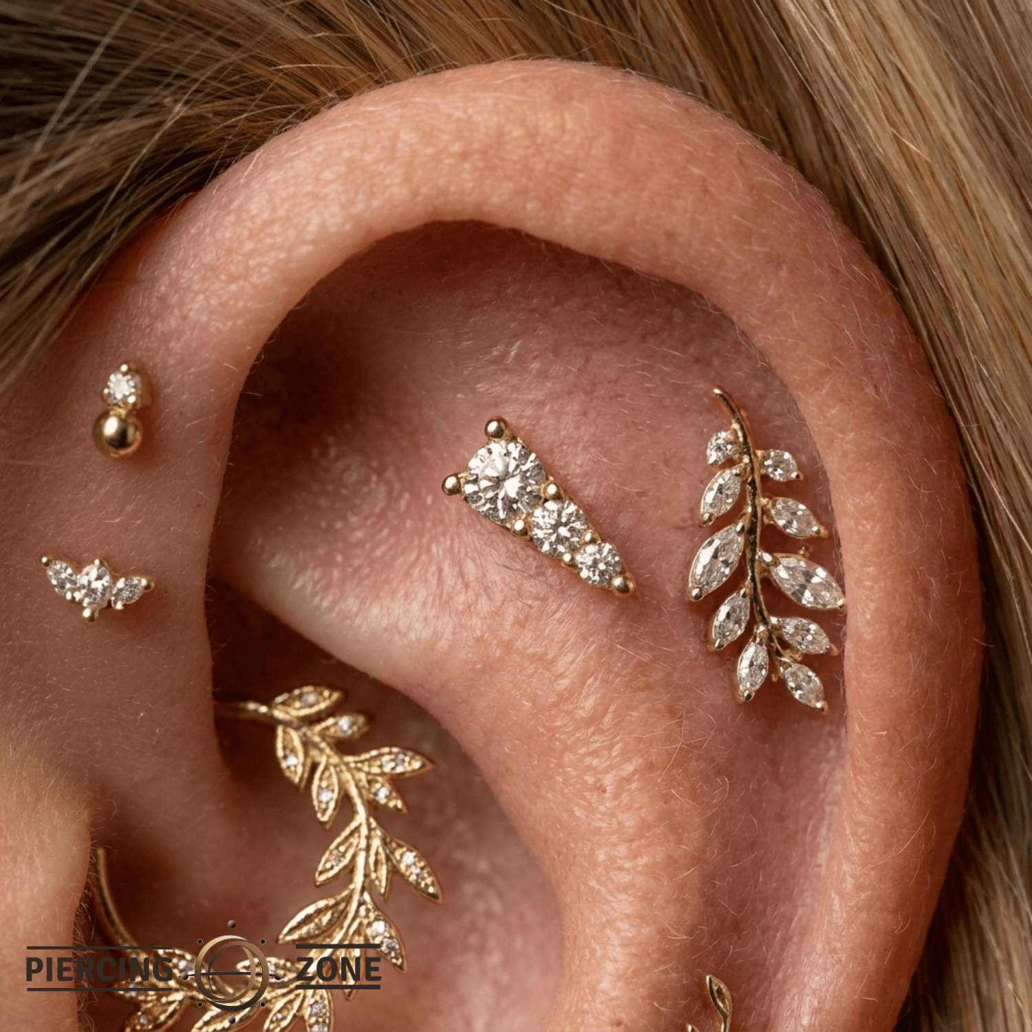 Aion - 18K Gold Gem Threadless/Threaded End - piercing-zone.com