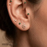 Air Element – 14K Gold Threadless/Threaded End - piercing - zone.com