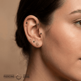 Air Element – 14K Gold Threadless/Threaded End - piercing - zone.com