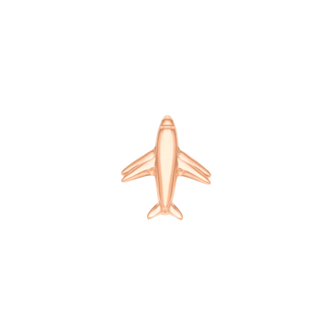 Airplane – 14K Gold Threadless End - piercing - zone.com
