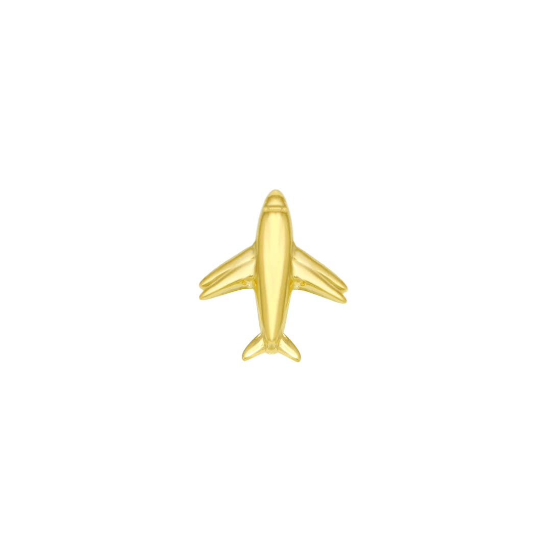 Airplane – 14K Gold Threadless End - piercing - zone.com