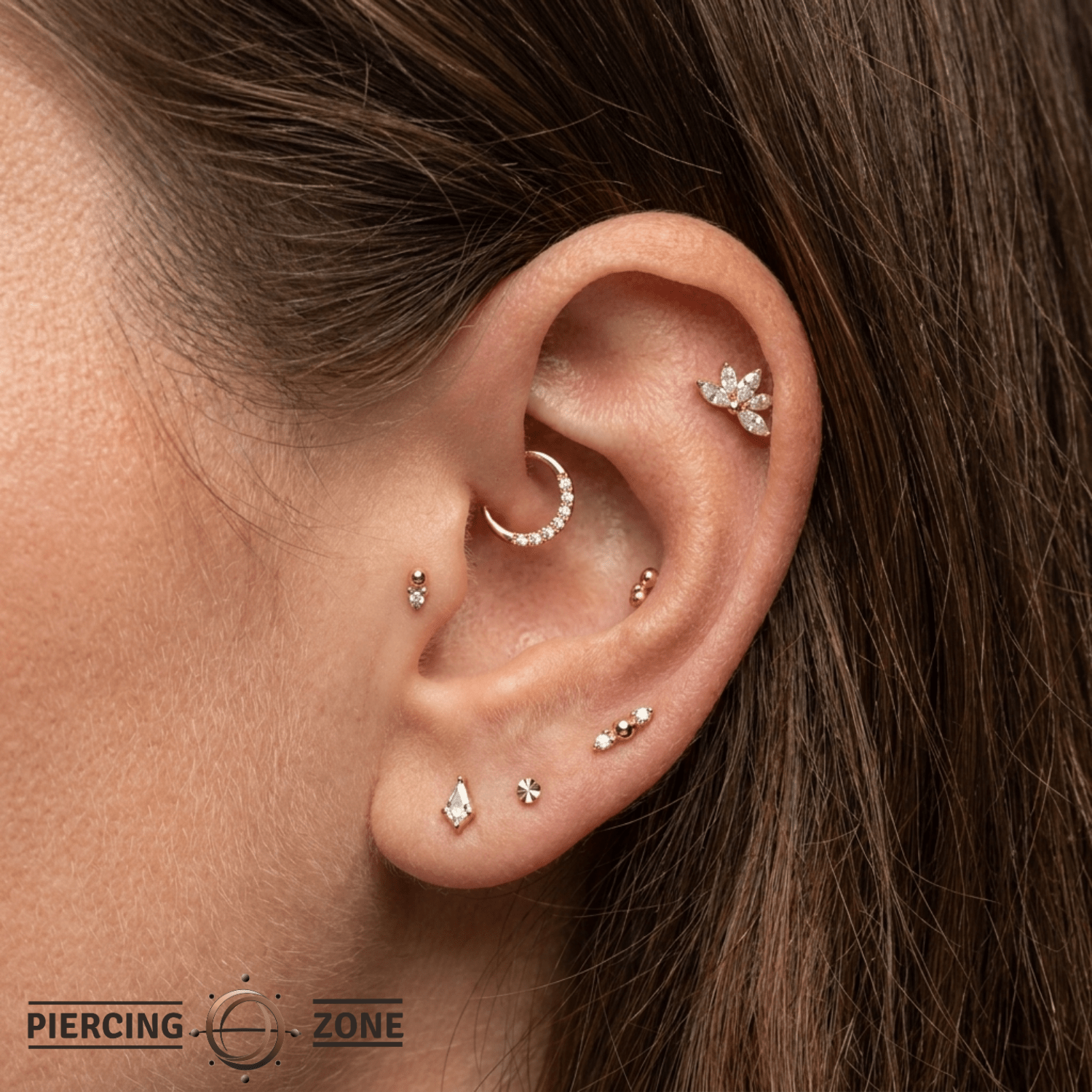 Ajna - 18K Gold Gem Threadless End - piercing-zone.com