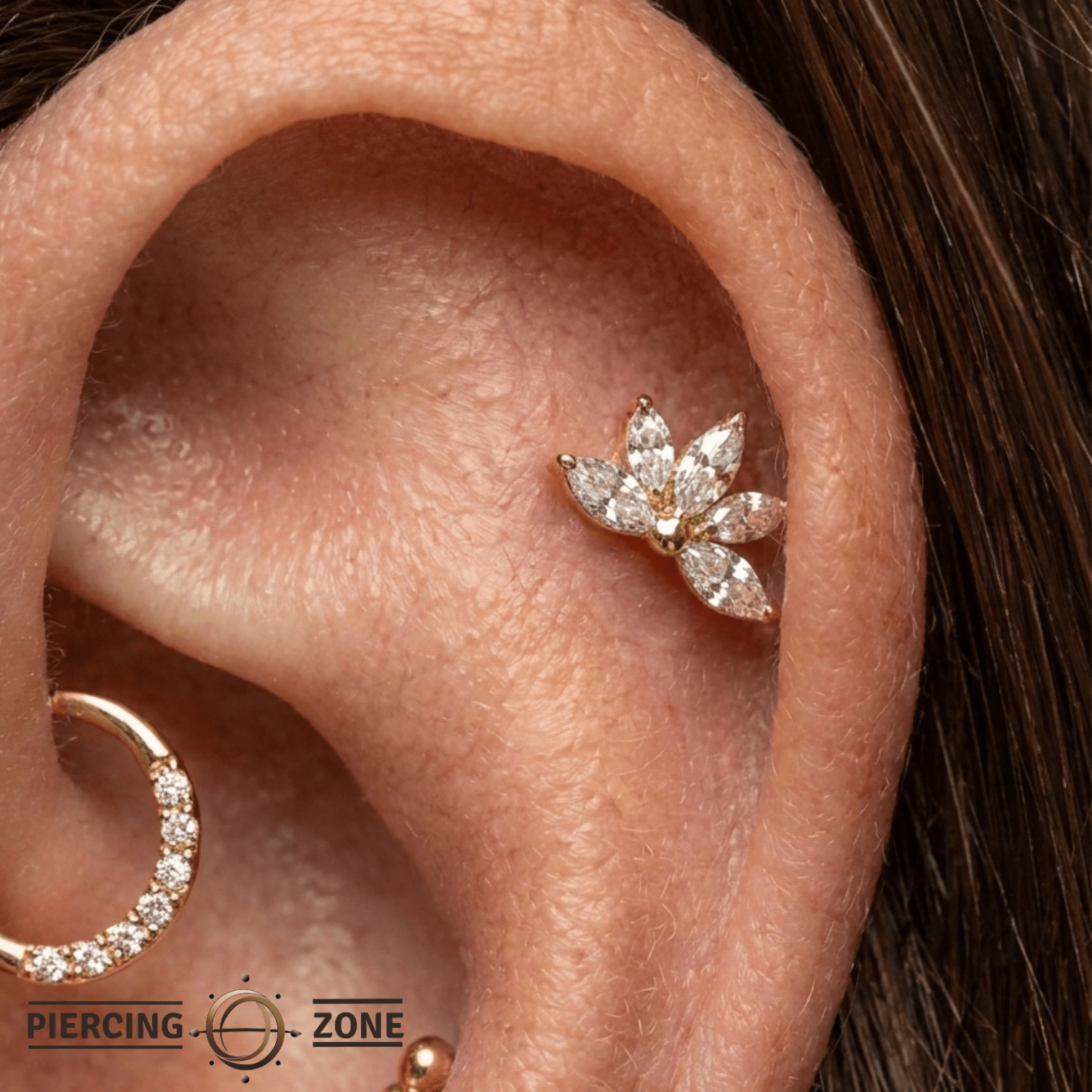Ajna - 18K Gold Gem Threadless End - piercing-zone.com
