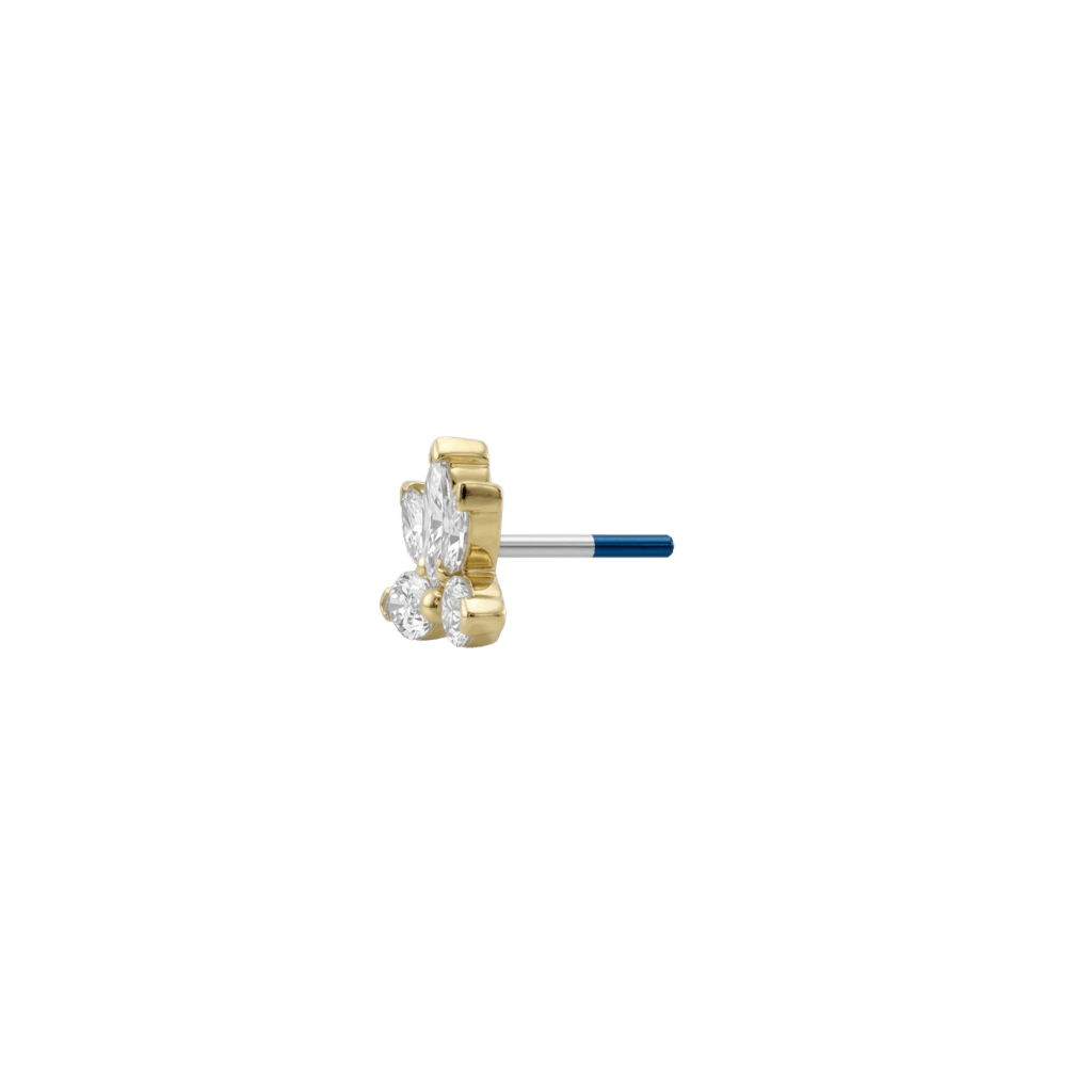 Ajna - 18K Gold Lab Diamond Threadless End - piercing-zone.com