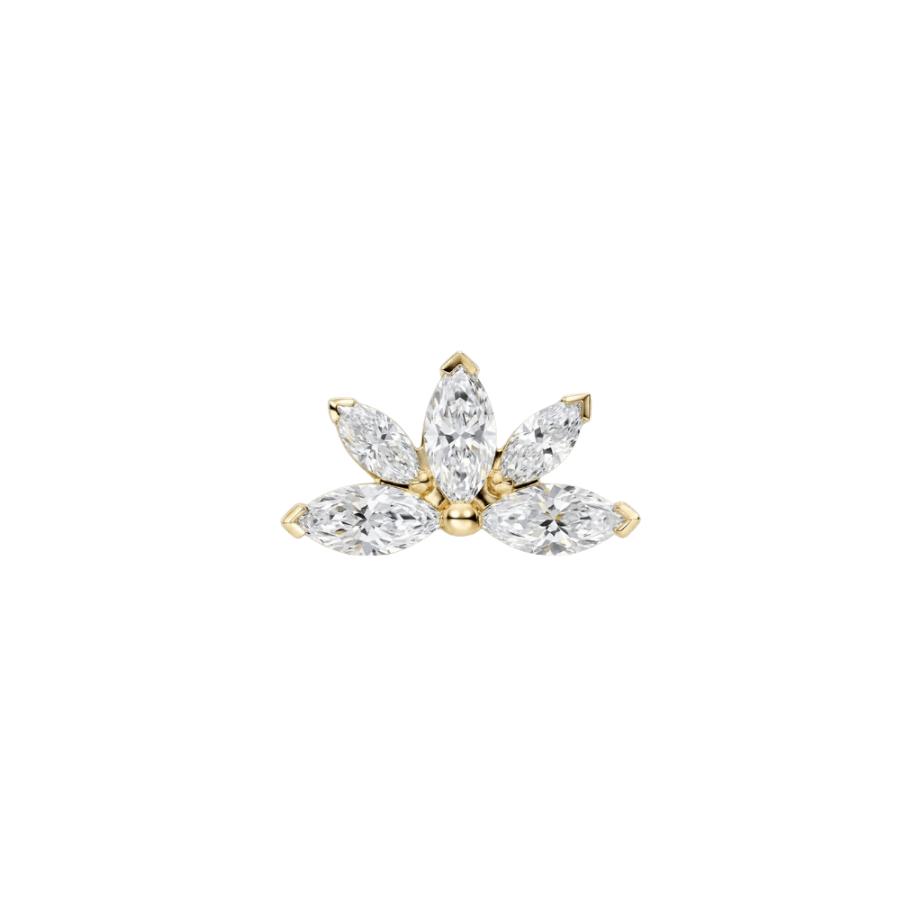Ajna - 18K Gold Lab Diamond Threadless End - piercing-zone.com
