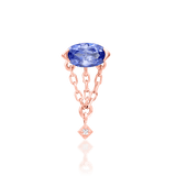Akina – Tanzanite & CZ Balanced Cluster – 14K Gold Threadless End - piercing - zone.com