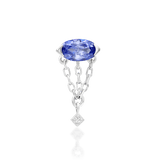 Akina – Tanzanite & CZ Balanced Cluster – 14K Gold Threadless End - piercing - zone.com