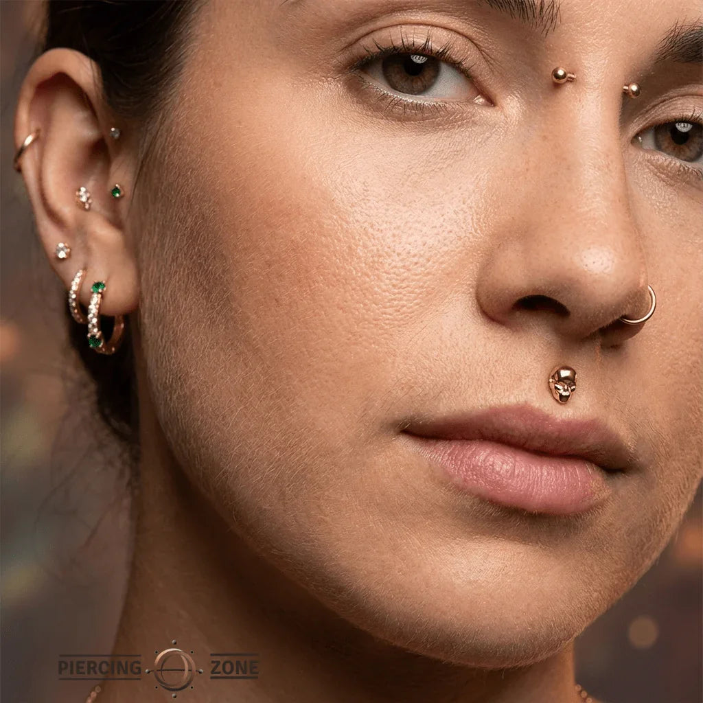 Alien – 14K/18K Gold Extraterrestrial Flat Threadless End - piercing - zone.com