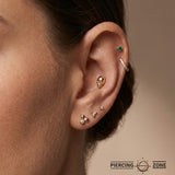 Alien – 14K/18K Gold Extraterrestrial Flat Threadless End - piercing - zone.com