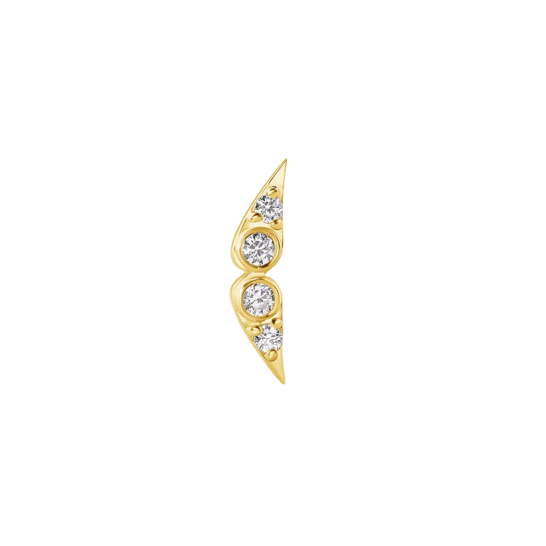 Aliferous – 14K Gold Threadless/Threaded End - piercing - zone.com