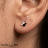 Align – Black Spinel & CZ – 14K Gold Threadless End - piercing - zone.com
