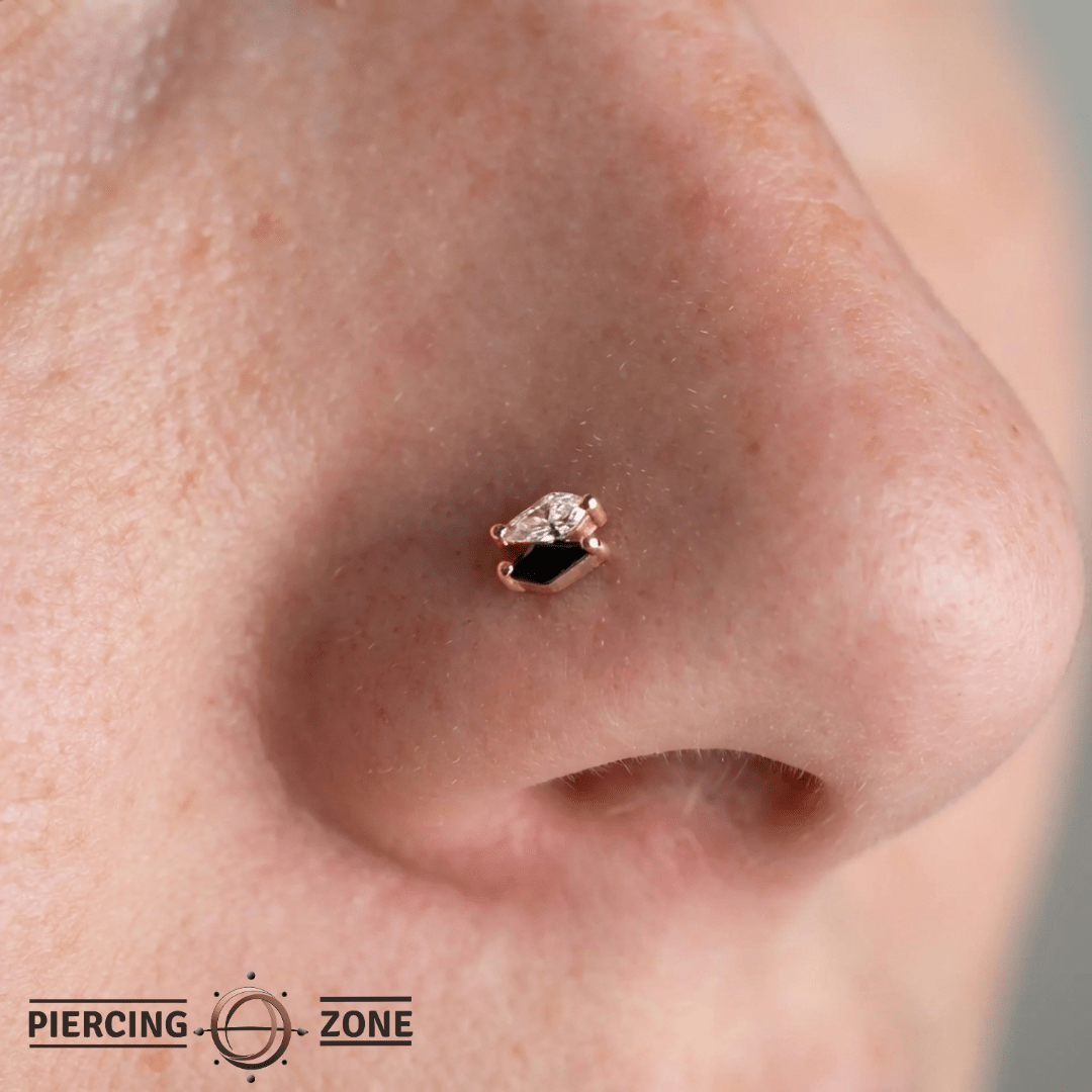 Align – Black Spinel & CZ – 14K Gold Threadless End - piercing - zone.com