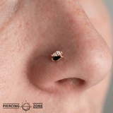 Align – Black Spinel & CZ – 14K Gold Threadless End - piercing - zone.com