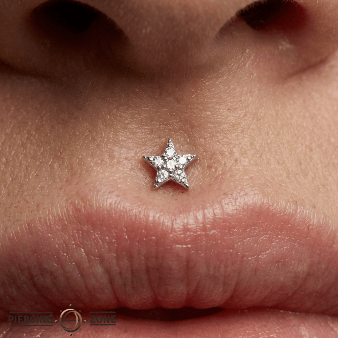 All Night Long – CZ Star Cluster – 14K Gold Threadless End - piercing - zone.com