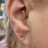 All Night Long – CZ Star Cluster – 14K Gold Threadless End - piercing - zone.com