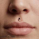 Almost Famous – Black Agate & CZ Triangle – 14K Gold Threadless End - piercing - zone.com
