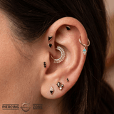 Almost Famous – Turquoise & CZ Dangle – 14K Gold Accent - piercing - zone.com