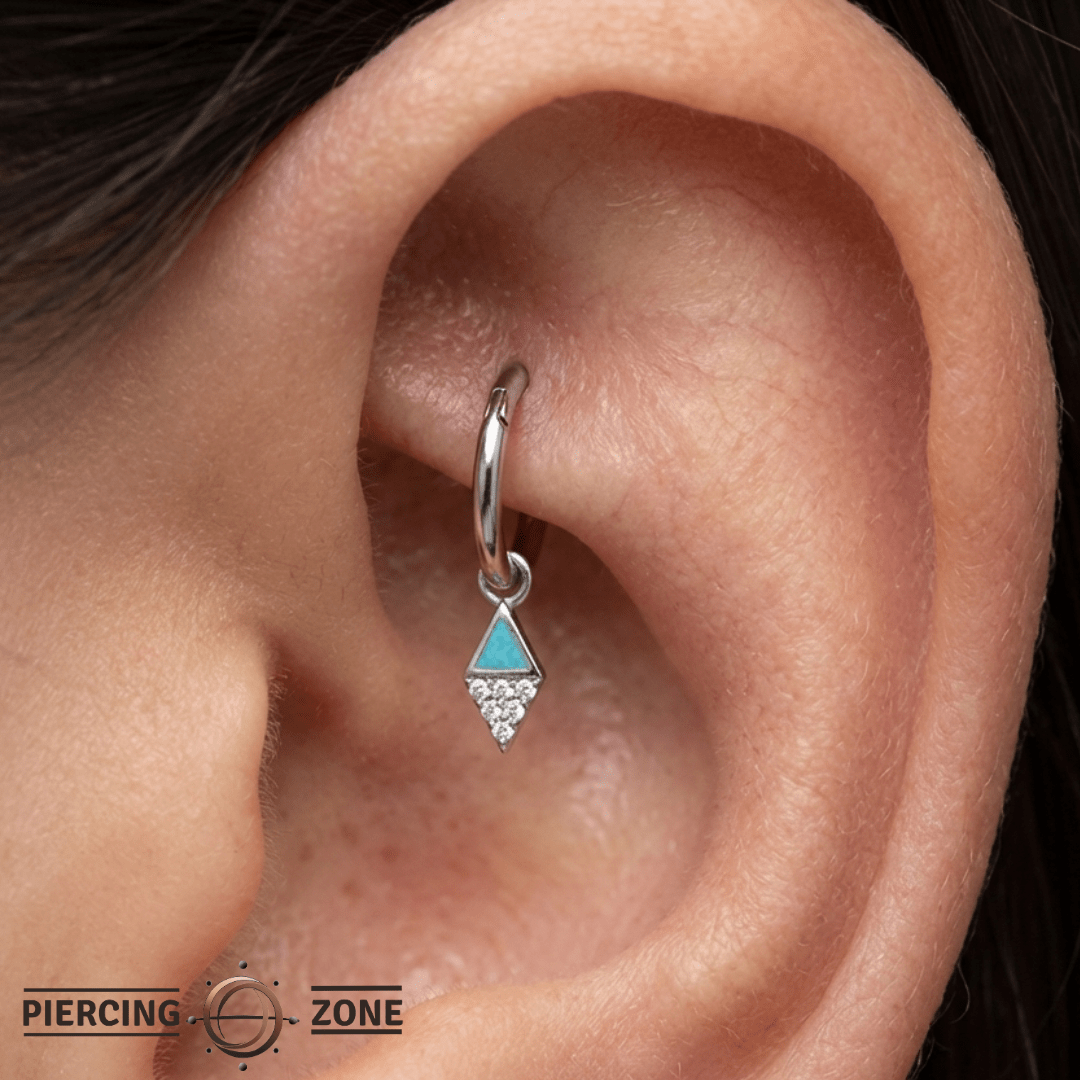 Almost Famous – Turquoise & CZ Dangle – 14K Gold Accent - piercing - zone.com