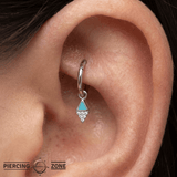 Almost Famous – Turquoise & CZ Dangle – 14K Gold Accent - piercing - zone.com