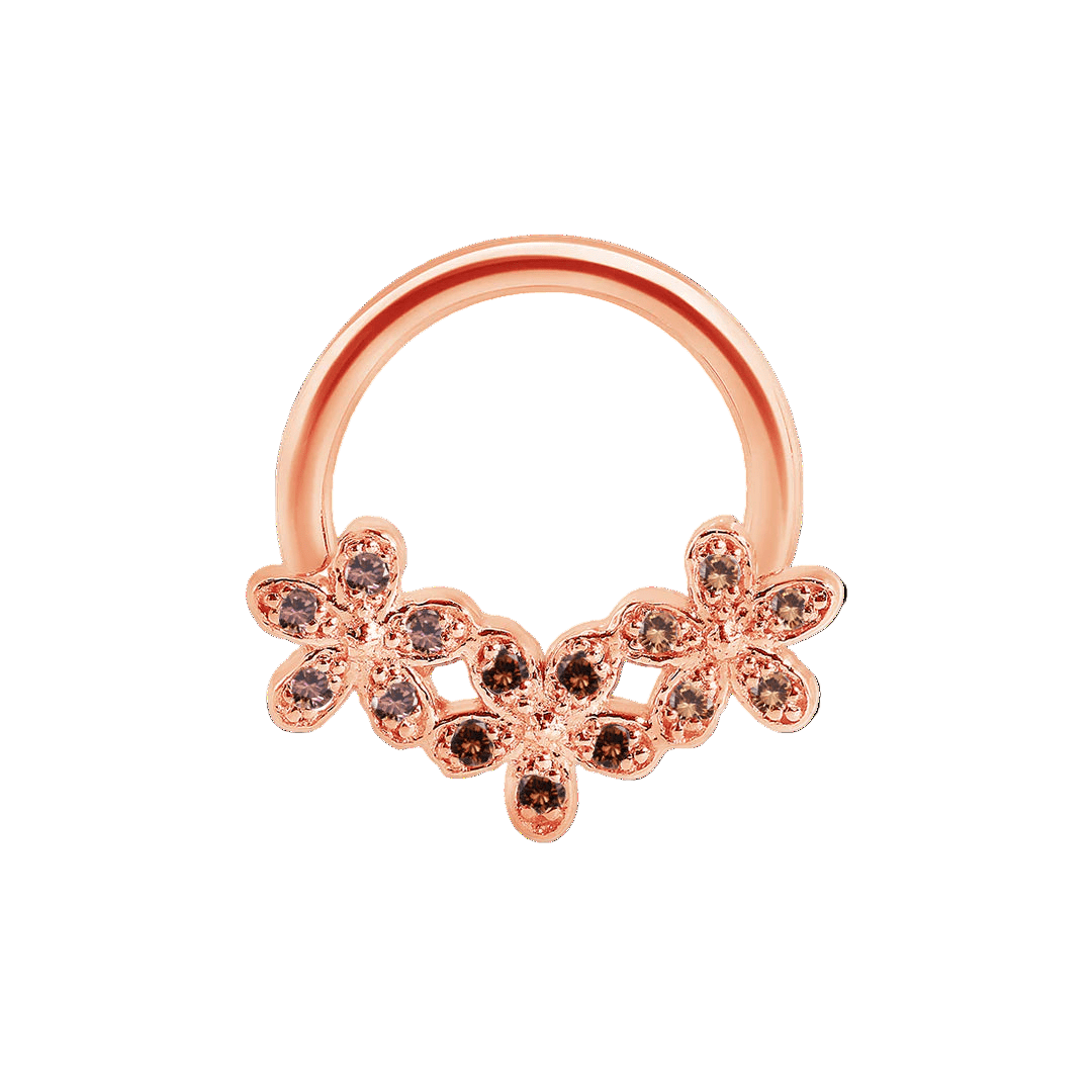 Alyssa Gradient Seamless Ring – 14K Gold Triple - Gem Colorflow Design - piercing - zone.com