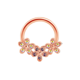 Alyssa Gradient Seamless Ring – 14K Gold Triple - Gem Colorflow Design - piercing - zone.com