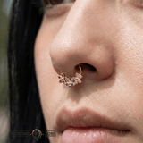 Alyssa Gradient Seamless Ring – 14K Gold Triple - Gem Colorflow Design - piercing - zone.com