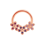 Alyssa Gradient Seamless Ring – 14K Gold Triple - Gem Colorflow Design - piercing - zone.com