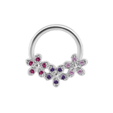 Alyssa Gradient Seamless Ring – 14K Gold Triple - Gem Colorflow Design - piercing - zone.com