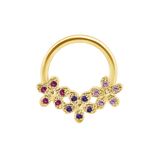 Alyssa Gradient Seamless Ring – 14K Gold Triple - Gem Colorflow Design - piercing - zone.com