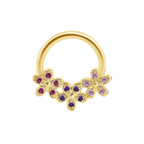 Alyssa Gradient Seamless Ring – 14K Gold Triple - Gem Colorflow Design - piercing - zone.com