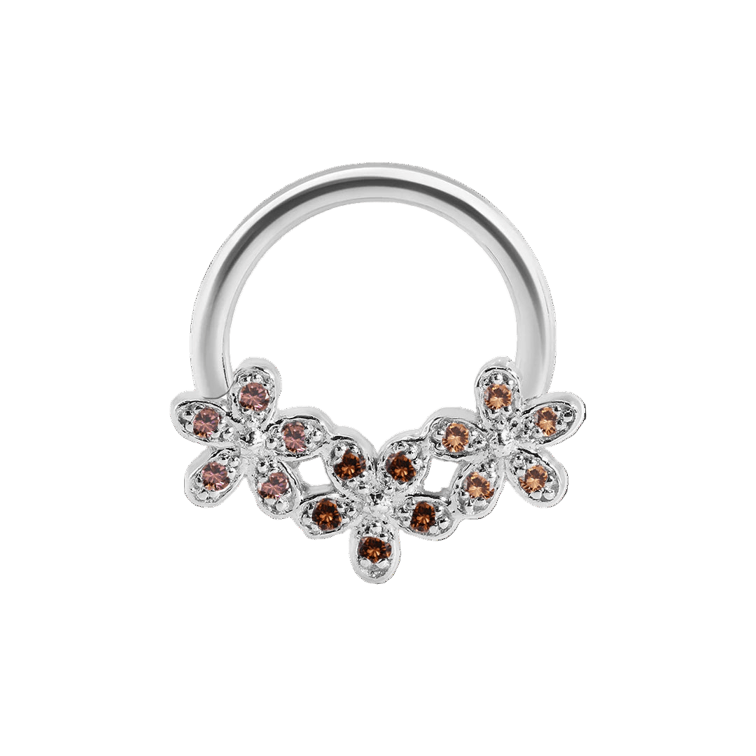 Alyssa Gradient Seamless Ring – 14K Gold Triple - Gem Colorflow Design - piercing - zone.com