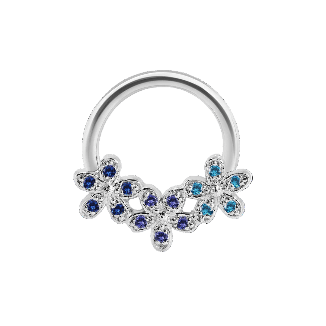 Alyssa Gradient Seamless Ring – 14K Gold Triple - Gem Colorflow Design - piercing - zone.com