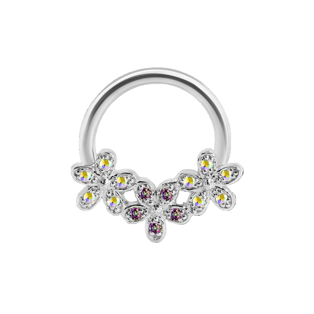 Alyssa Gradient Seamless Ring – 14K Gold Triple - Gem Colorflow Design - piercing - zone.com