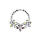 Alyssa Gradient Seamless Ring – 14K Gold Triple - Gem Colorflow Design - piercing - zone.com