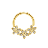 Alyssa Seamless Ring – 14K Gold Micro - Cluster Arc Design - piercing - zone.com