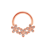 Alyssa Seamless Ring – 14K Gold Micro - Cluster Arc Design - piercing - zone.com