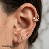 Alyssa Seamless Ring – 14K Gold Micro - Cluster Arc Design - piercing - zone.com