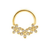 Alyssa Seamless Ring – 14K Gold Micro-Cluster Arc Design - piercing-zone.com