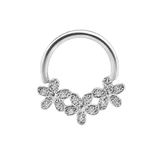 Alyssa Seamless Ring – 14K Gold Micro-Cluster Arc Design - piercing-zone.com