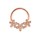 Alyssa Seamless Ring – 14K Gold Micro-Cluster Arc Design - piercing-zone.com