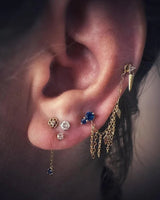 Aman – Sapphire Blue – 14K Gold Threadless End - piercing - zone.com